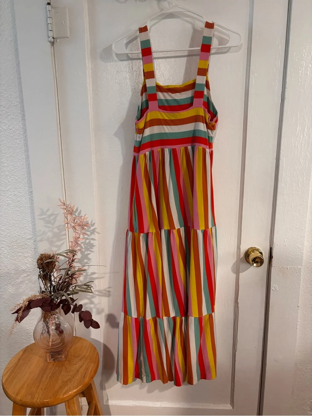 J. Crew Multi-Color Striped Maxi Dress